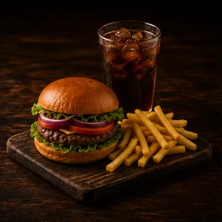 Serviervorschlag: Burger-Menü
